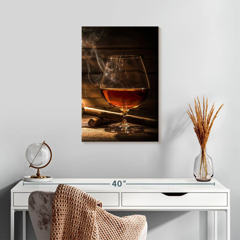 Yarlin Cigar With Whiskey, 24" H x 16" W