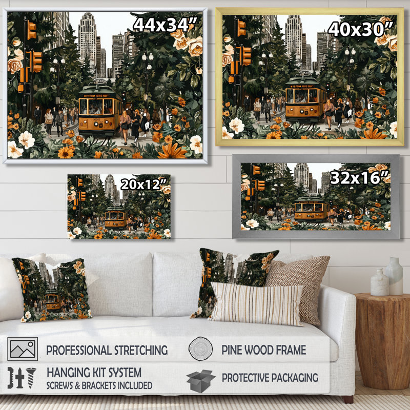 Abstrait quartier de Vancouver, impression sur toile City Vancouver, H 34 po x l 44 po, Brun