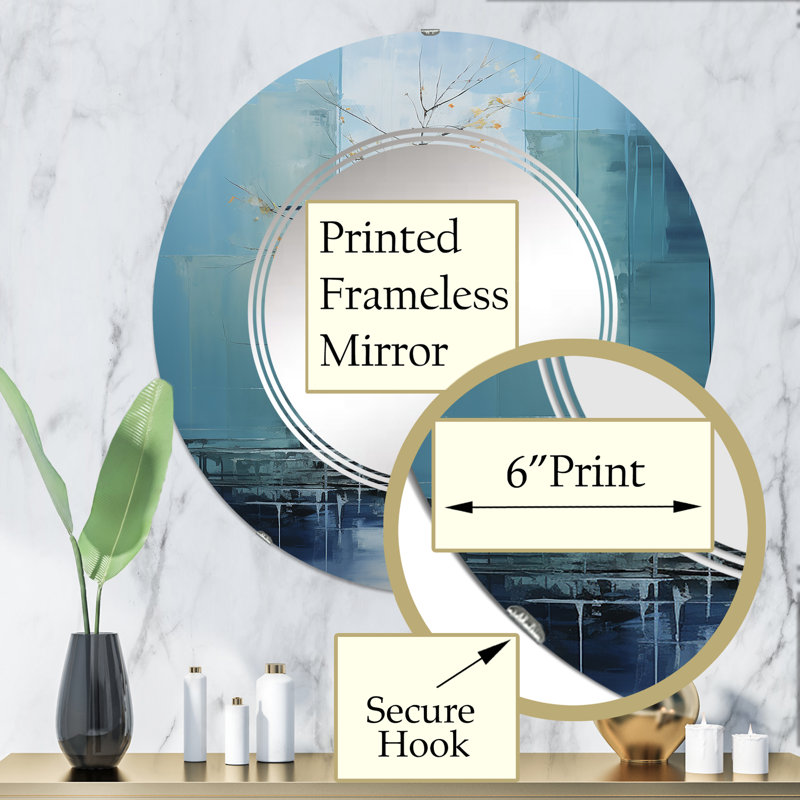 Atascosa - Miroir mural rond rond, 32 po x 32 po