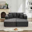 Canapé-lit double gris en velours côtelé 106 po, sans assemblage, 2 sièges, mi-moelleux, moderne pour les espaces de vie, canapé modulaire, siège profond, velours côtelé, espaces principaux-1426011515