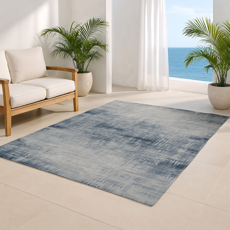 Tapis gris abstrait intérieur et extérieur, Rectangulaire 3 pi x 5 pi
