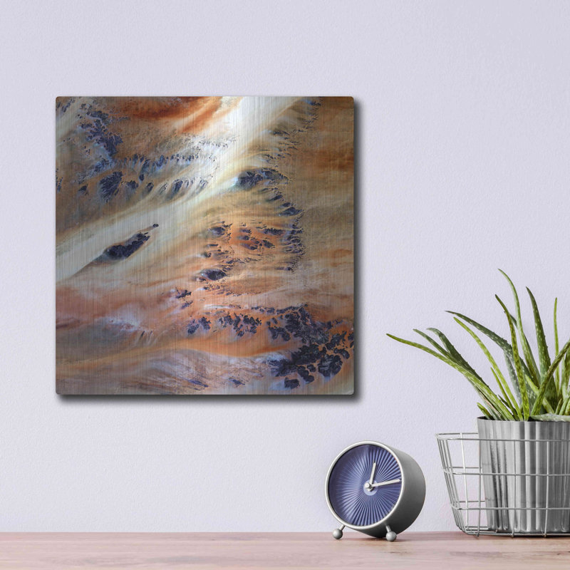 Red Barrel Studio® «Earth as Art: Terkezi Oasis», art mural en métal, H 12 po x l 12 po
