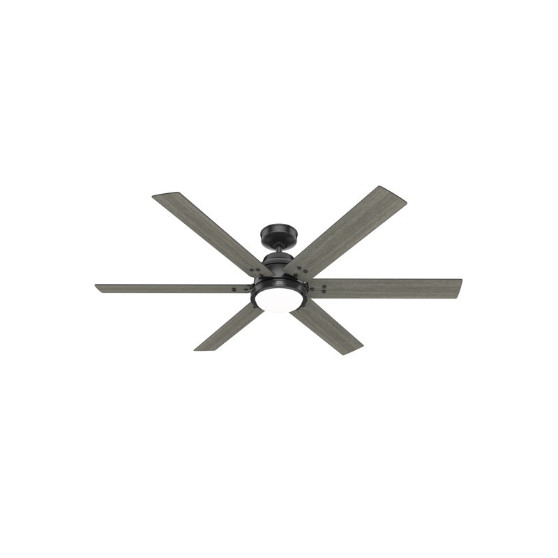 Gravity 6 - Blade Ceiling Fan with LED Light Kit and Handheld Remote and Wifi Smart Fan, Dark Gray Oak, 60"