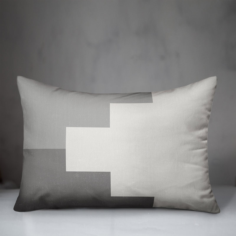 Abstract Outdoor Throw Pillow, Gray