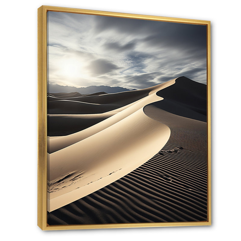 Beatric Égypte, paysage des sables de l'histoire I - reproduction, H 32 po x l 24 po x P 1 po, Cadre flottant doré