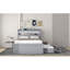 Lit plateforme simple TG avec choix de rangement importants, tête de lit à DEL et tiroir de chargement, tête de lit, gris-1142270048