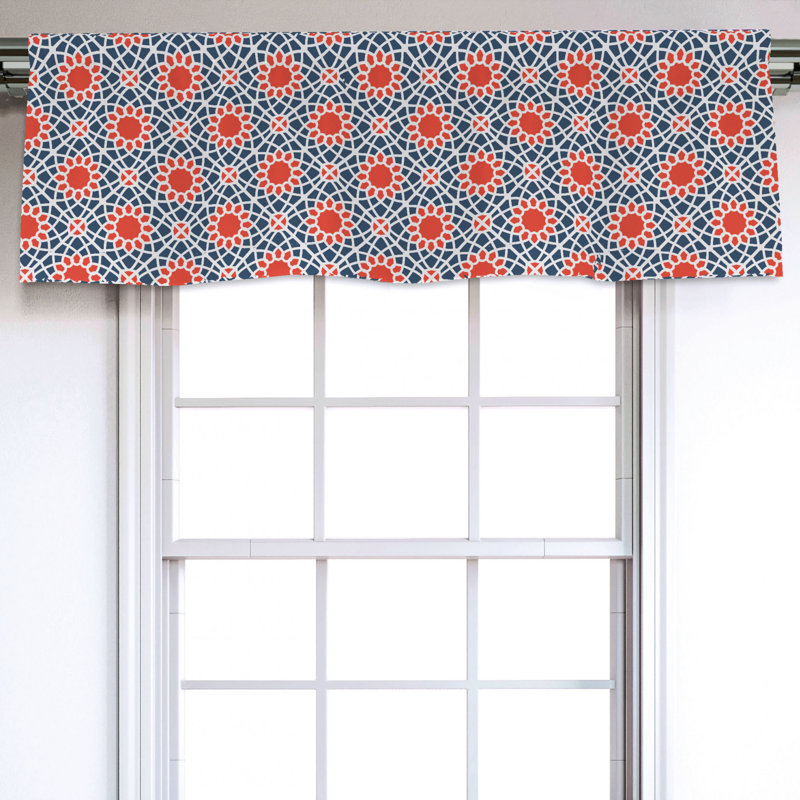 Sateen Floral Ruffled Window Valance
