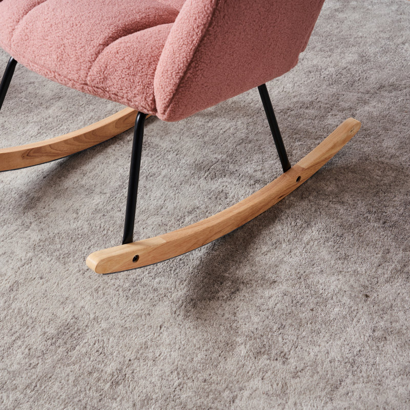 Chaise berçante avec dossier haut Yisroel, Rose