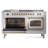 ILVE Nostalgie II Series Noblesse 60 inch Dual Fuel Range with 7 Sealed Burners, Griddle, Frenchtop (Glass Door)-112295595-112295592