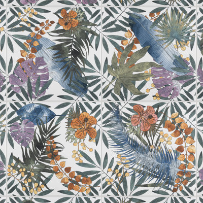 Tahiri Garden 10" x 10" Porcelain Patterned Wall & Floor Tile