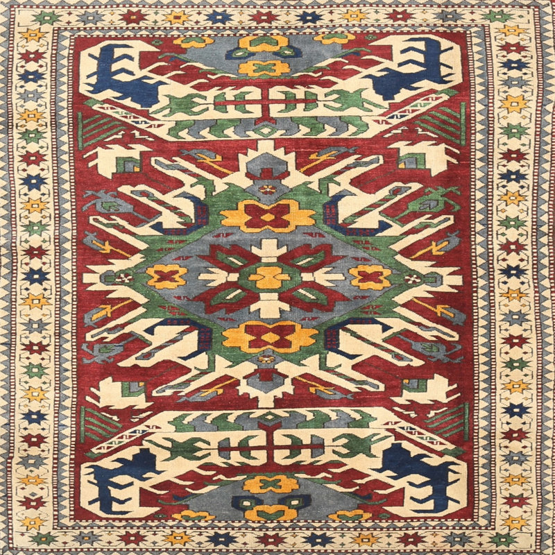 Southwestern Indoor Rug, Square 4'