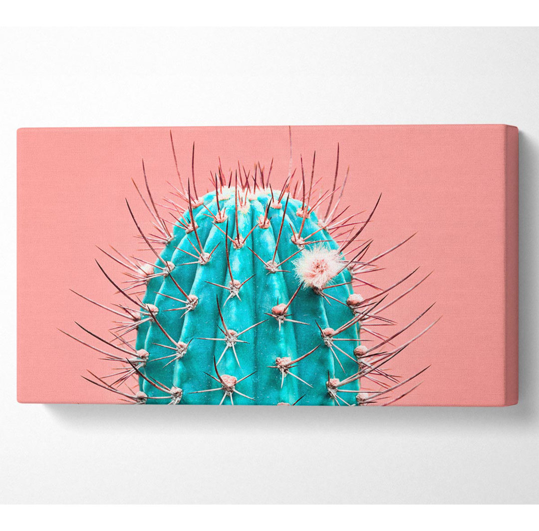 Teal Cactus - Kunstdrucke auf Segeltuch