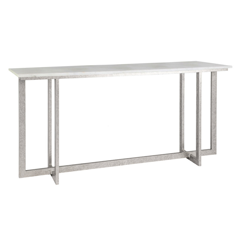Chicago 72" Console Table, Carrera Marble, Royal Silver