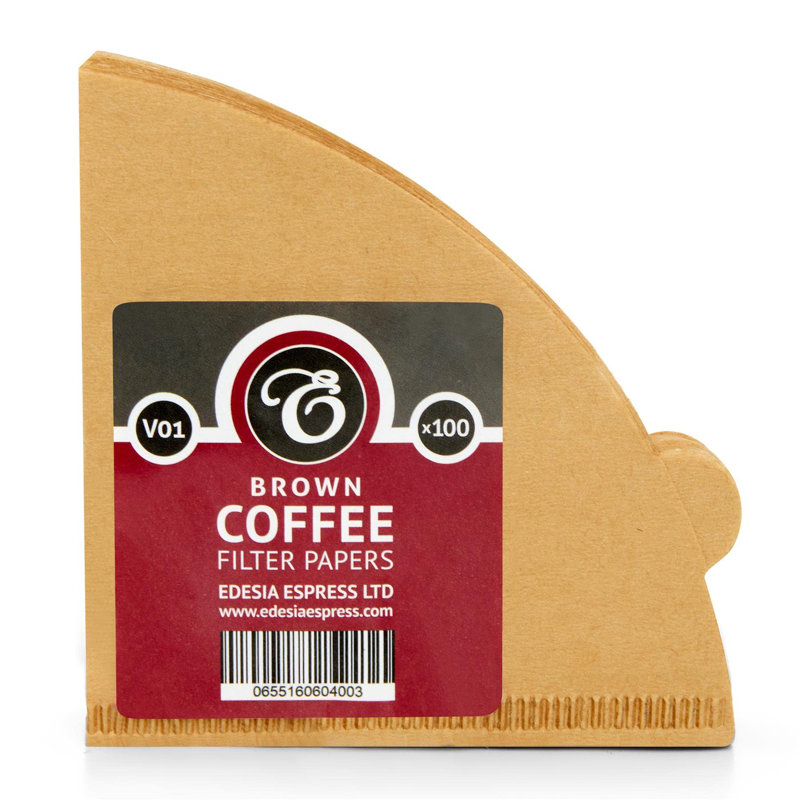 100 Size V01 Brown Coffee Filter Paper Cones – V Shaped, Compatible With Hario Size 01