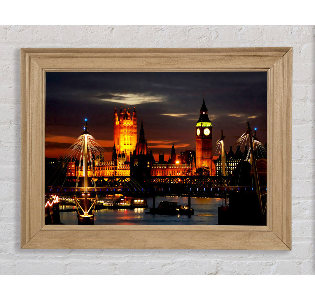 London Houses of Parliament Lights - Bilderrahmen Kunstdrucke