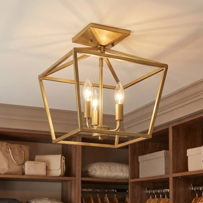 Plafonnier semi-encastré géométrique 4 lumières Hastings