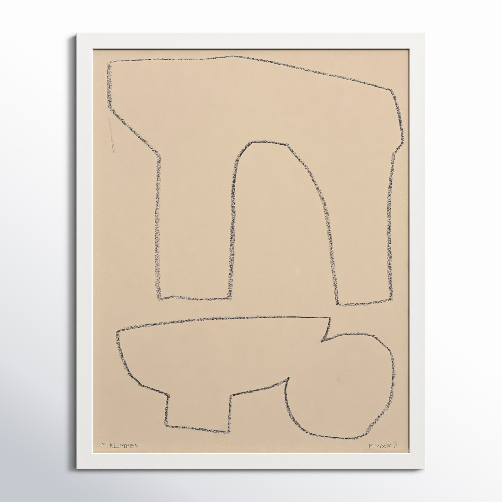 Outlines 2 by Michael Kempen, White Framed, 40" W x 50" H