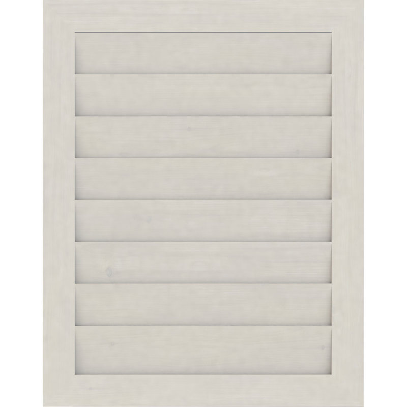Évent vertical vertical en bois non fonctionnel avec cadre décoratif, Cèdre rouge de l'Ouest apprêté (lisse)