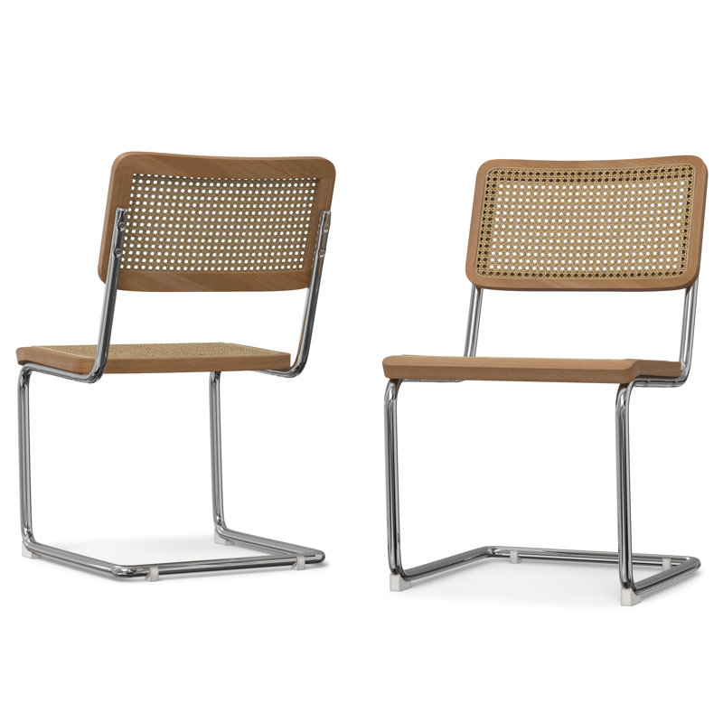 Madalyn High Back Brown Rattan and Cane Side Chair Set