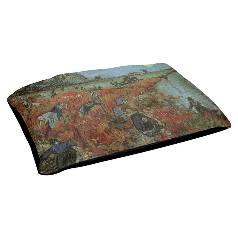 Coussin d’extérieur pour chien vineyard Burk, Petit (l 29,5 po x P 19,5 po x H 9,5 po), Jaune / Noir / Rouge
