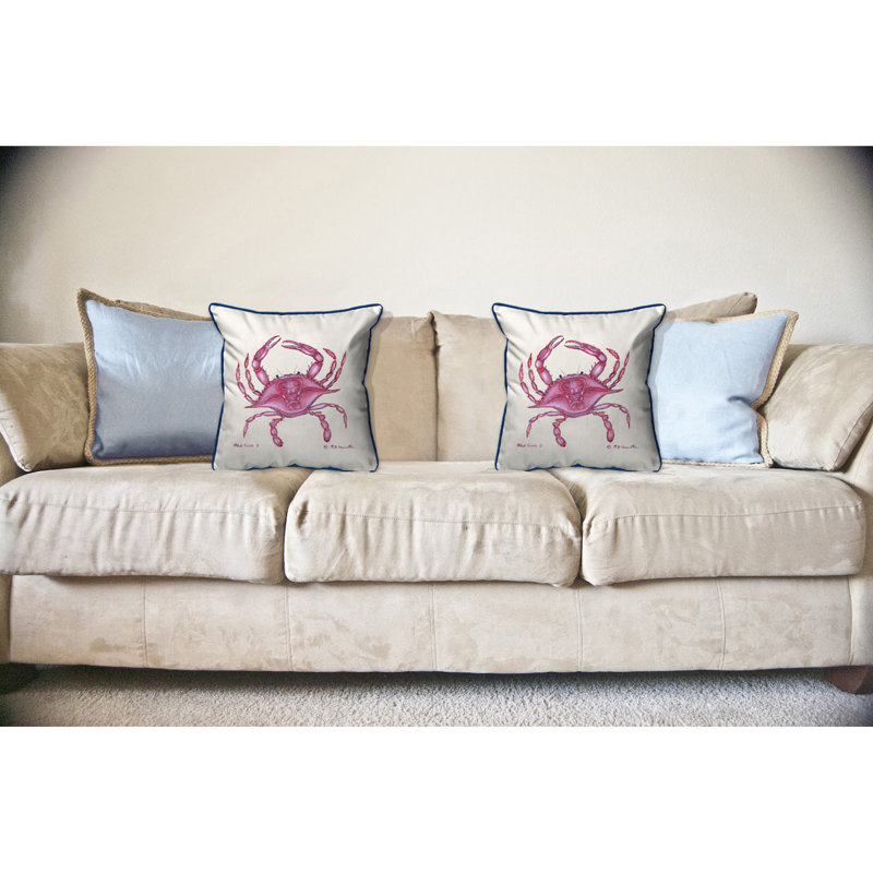 Crab Outdoor Throw Pillow, Large, Liesl Crab