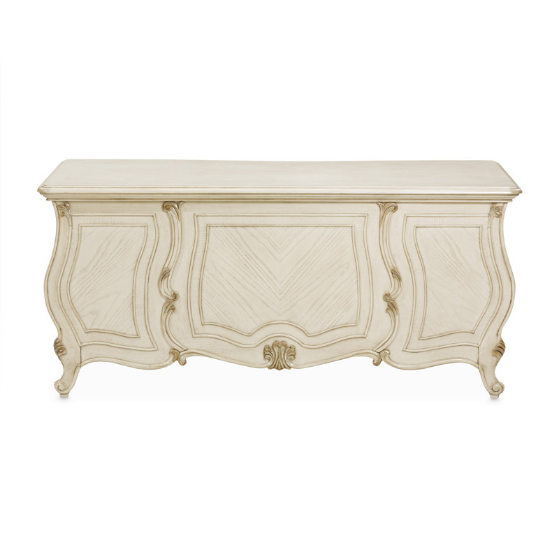 Platine De Royale Champagne Solid Wood Executive Desk, Champagne