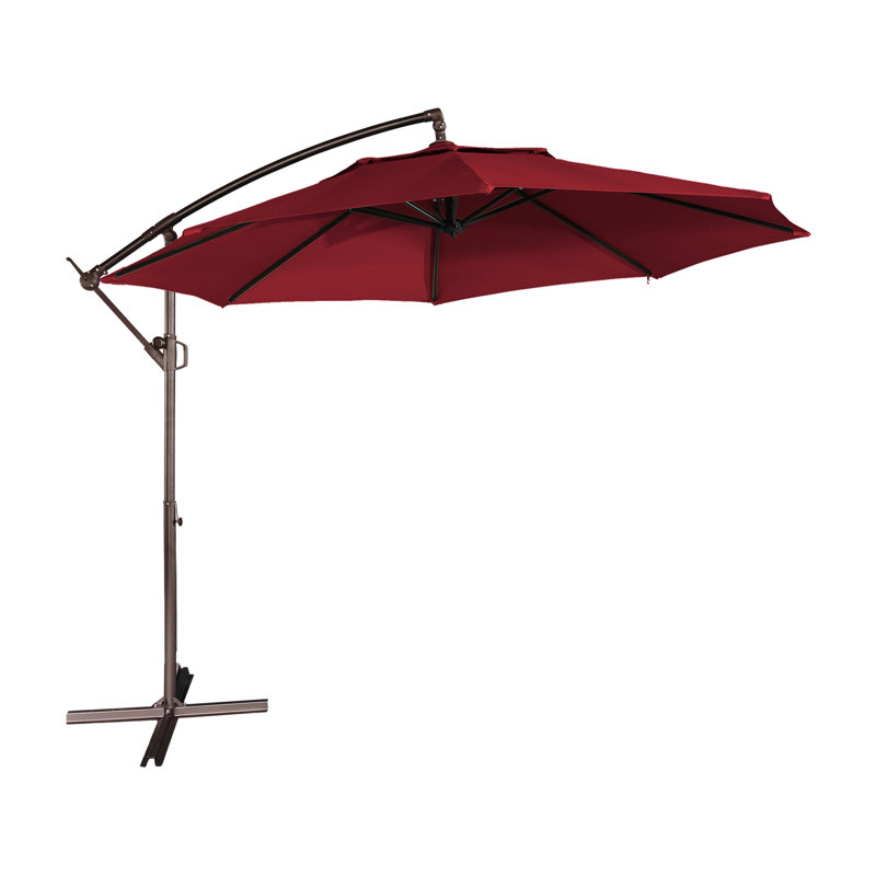 11 pi. Parasol d'extérieur en porte-à-faux, Rouge