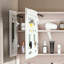 Miroir d'armoire avec lumière DEL, fonction de désembuage, support de rangement et support pour sèche-cheveux