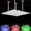 Pommeau de douche BathSelect Hospitality™ Milan 40 po en acier inoxydable avec DEL multicolores RVB alimentée à l'eau