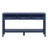 Rectangular Console Table With 1 Shelf And 3 Storage Drawers, Painted Entrance Table, Sofa Side Table With Iron Handles-2110243253