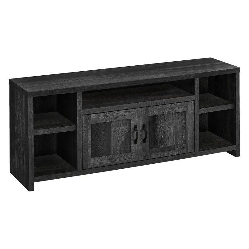 TV Stand,60 Inch, Media Entertainment Center, Storage Cabinet, Living Room, Bedroom, Laminate, Transitional, Black