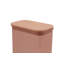 Ensemble de boîtes de rangement élégantes (6 pièces), rose et brun, 5,9 x 3,7 x 5,5 pouces | Plastique sans BPA avec couvercle en bois | Va au lave-vaisselle | Idéal pour organiser les fournitures de cuisine, de bureau ou d'artisanat | Conception durable et polyvalente