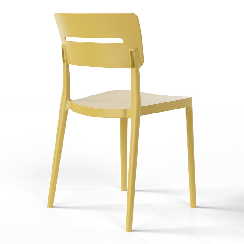 Outdoor Stacking Dining Side Chair (Set Of 2), Yellow