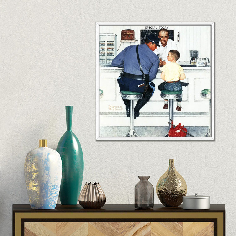 Runaway by Norman Rockwell - Gallery-Wrapped Canvas Giclée on Canvas, 45.72 cm H x 45.72 cm W, Black
