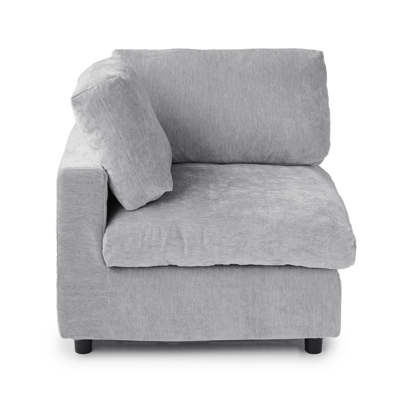 Fauteuil à housse recouverte de tissu, Gris clair