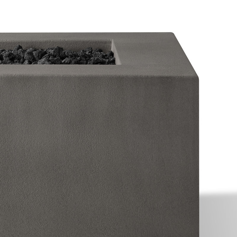 Estes Concrete Propane Fire Pit Table by Jensen Co., Carbon, 19" H x 40" W x 40" D, Propane
