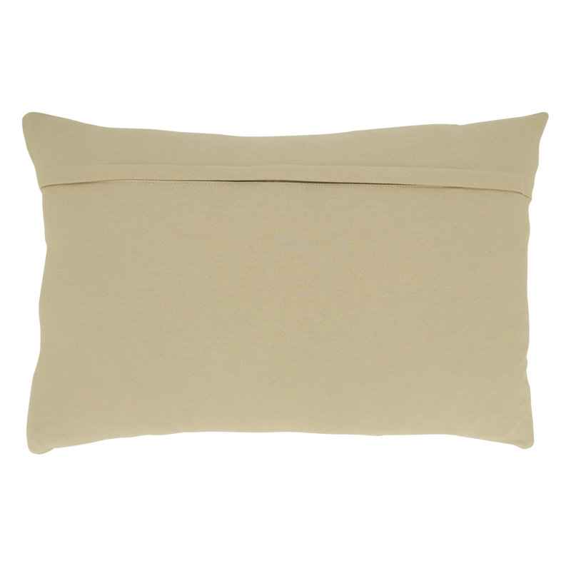 Coussin décoratif en coton à rayures Amiyah Collection, L 16 po x H 24 po, Duvet, Rectangle