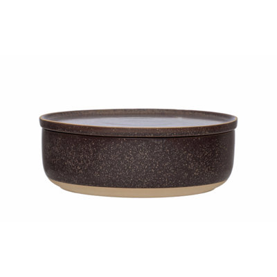 Stoneware Bowl with Lid Reactive Glaze
