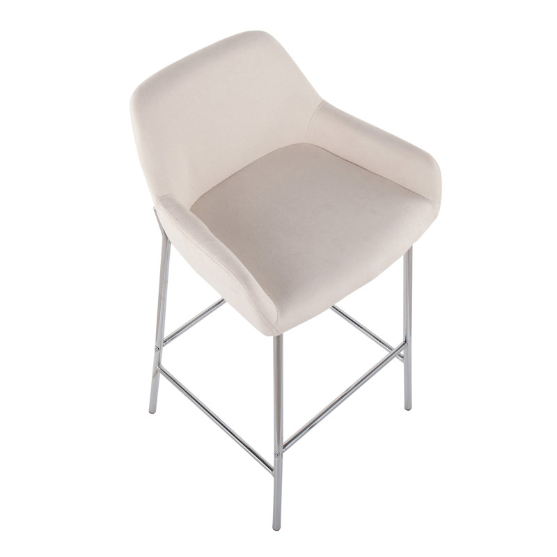 Tabouret, Tabouret de bar (siège d’une hauteur de 30 po), Siège en mélange de polyester crème / structure