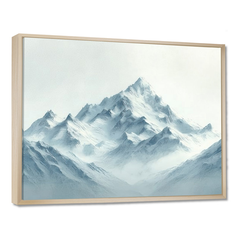 Winter Mountainscape II - Décoration murale montagnes, H 24 po x l 32 po, Floater Framed, Natural