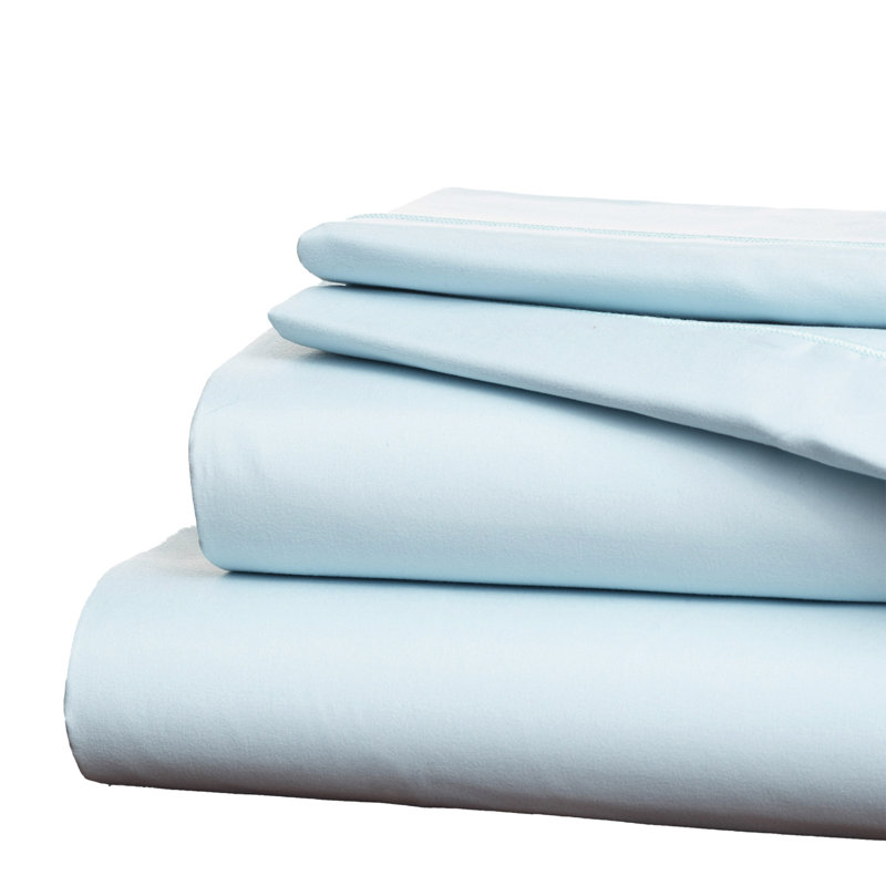 Microfiber Sheet Set, Aquamarine, Split Queen Sheet Set + Fitted Sheet + 2Pillowcase