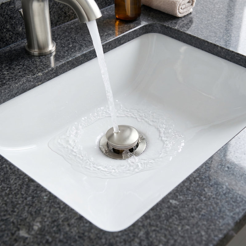 Bathroom Sink Pop Up Drain with Overflow, Anti-Clogging T-304 Stainless Steel Vanity Drain Assembly with Strainer Basket, Anti-Fingerprint, Fits Standard 1 3/4" Drain Hole, Brushed Nickel, 1 Pack