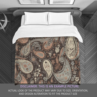 Édredon en microfibre brun / gris Botanical