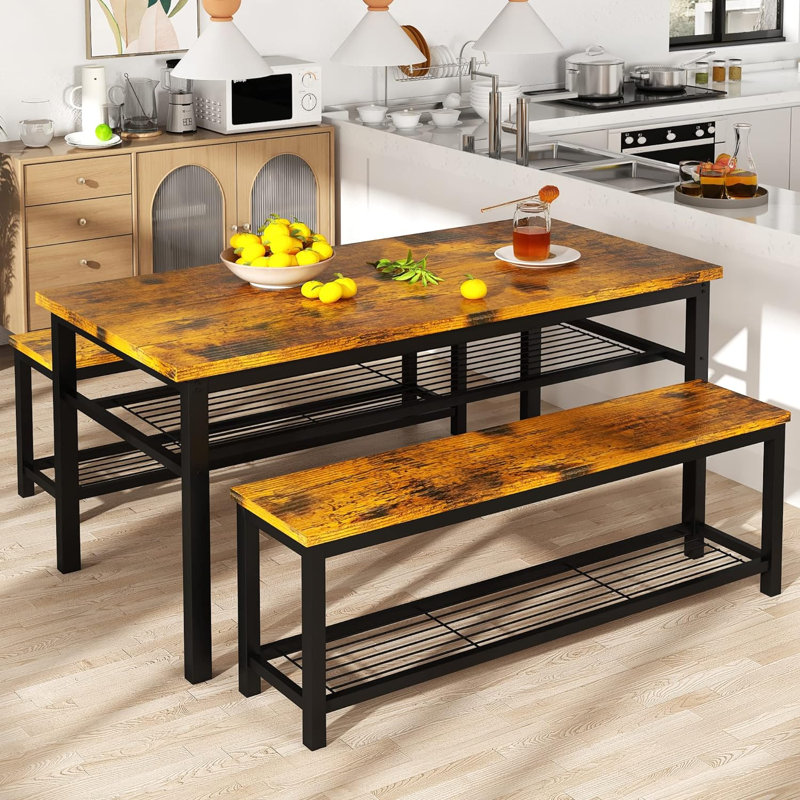 Adrija 4 - Person Four Leg Dining Set, Off-White