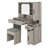 Farmhouse Vanity Desk with Sliding Mirror, LED Lights, and Built-in Charging Station-1679016830