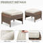 Ensemble de 2 repose-pieds d'extérieur en osier PE avec coussin pour la cour ou la terrasse-914587235