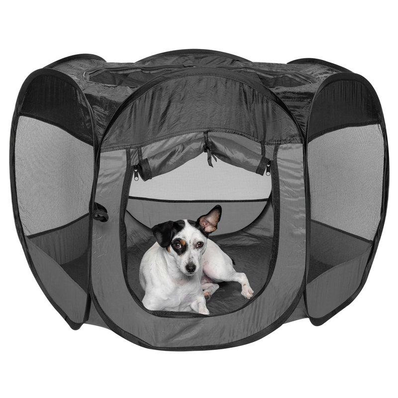 with Pet Door, 23.75" H x 37" W x 31" D, Gray