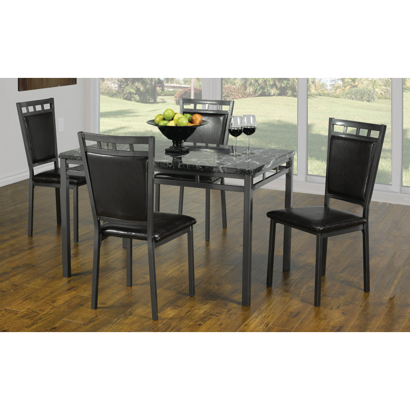 Clintwood 4 - Person Faux Marble Top Four Leg Base Dining Set
