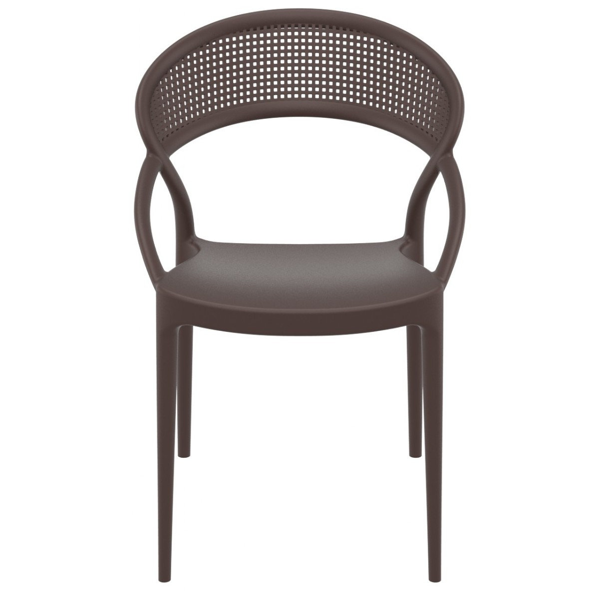 Farrah Stackable Patio Armchair, Brown