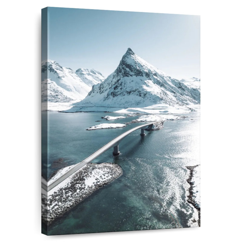 Alvord Fredvang Bridge In Winter, 24" H x 16" W